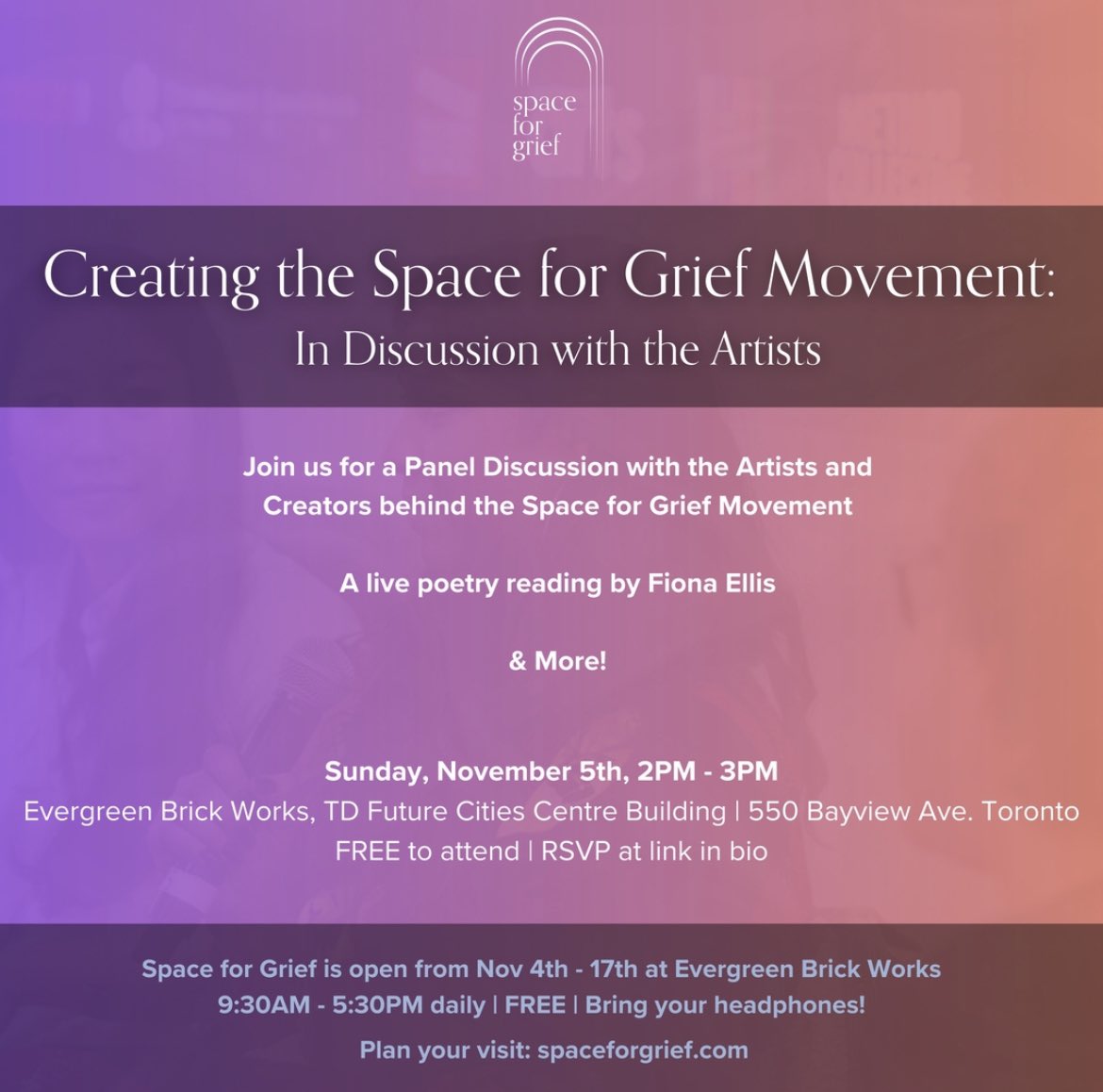 space_for_grief's tweet image. Join us @EGBrickWorks this Sunday for the Good Mourning Festival and for a chat with the team creating public space for grief. Register here facebook.com/events/s/openi… #placemaking @CPPlanning_ @TOShelters @TOpublicspace @MPGC_GTA @redesign @place_canada @scararts @method_collect