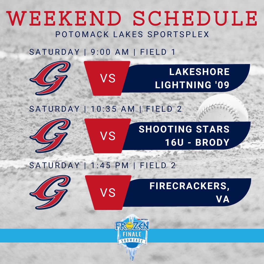 VAGloryHam's tweet image. 🥎 Come check us out this weekend at the @USASoftball Frozen Finale Showcase at the Potomack Lakes Sportsplex in Sterling. Pool play starts early Saturday with Sunday’s games TBD. 🥎 #NoGutsAllGlory #USASoftball #SoftballShowcase #FrozenFinale