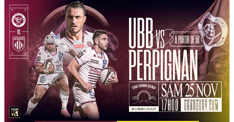 UBBrugby's tweet photo. UBB - Perpignan, c’est 𝗼𝘂𝘃𝗲𝗿𝘁 💥

📆 25 novembre, 17h00
🎟 à partir de 5️⃣€

#iloveubb #UBBUSAP