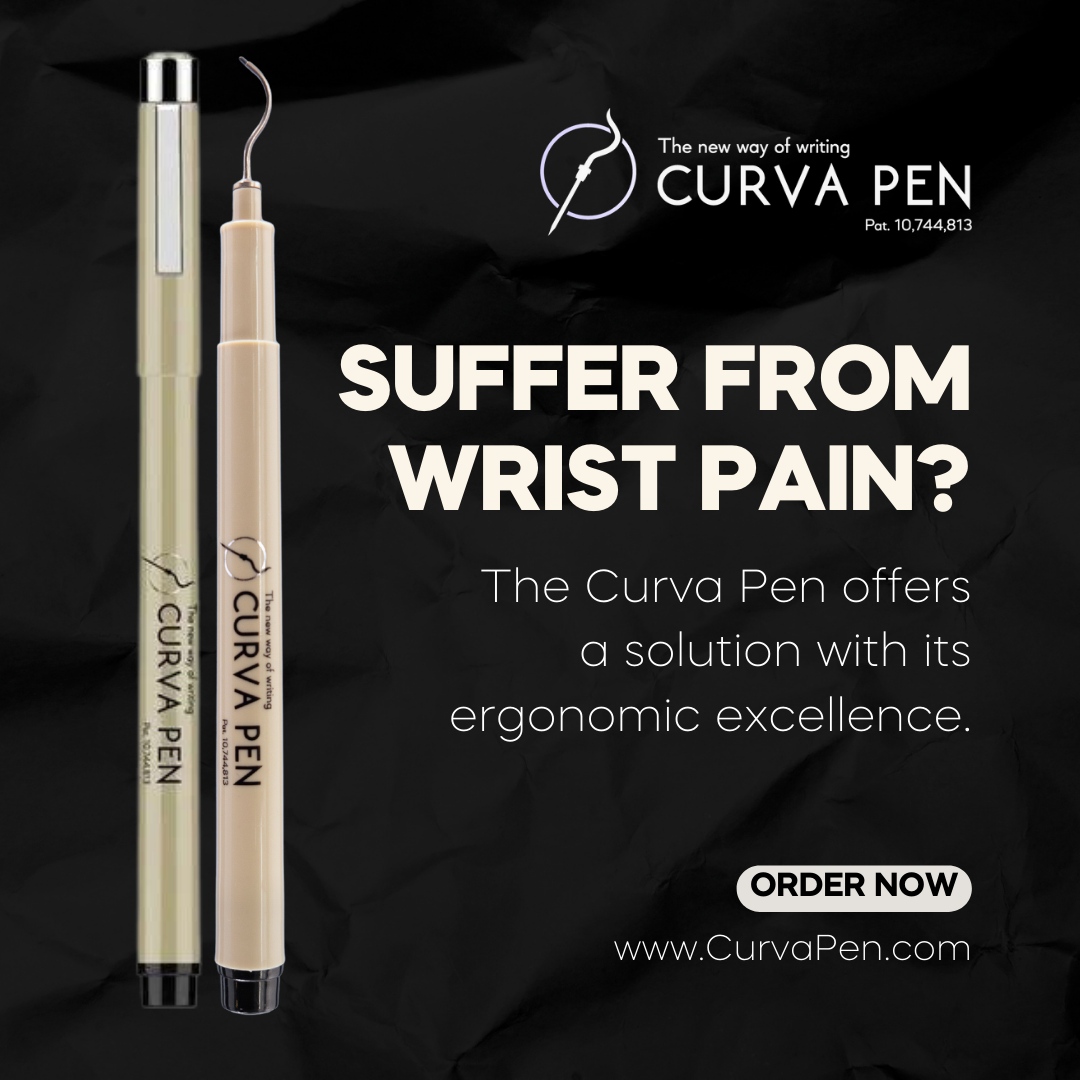 Curva Pen on X: Tired of wrist pain hindering your creativity? Discover  relief with Curva Pen's ergonomic excellence. Crafted for comfort, it  transforms your writing experience, making every stroke a breeze. Say