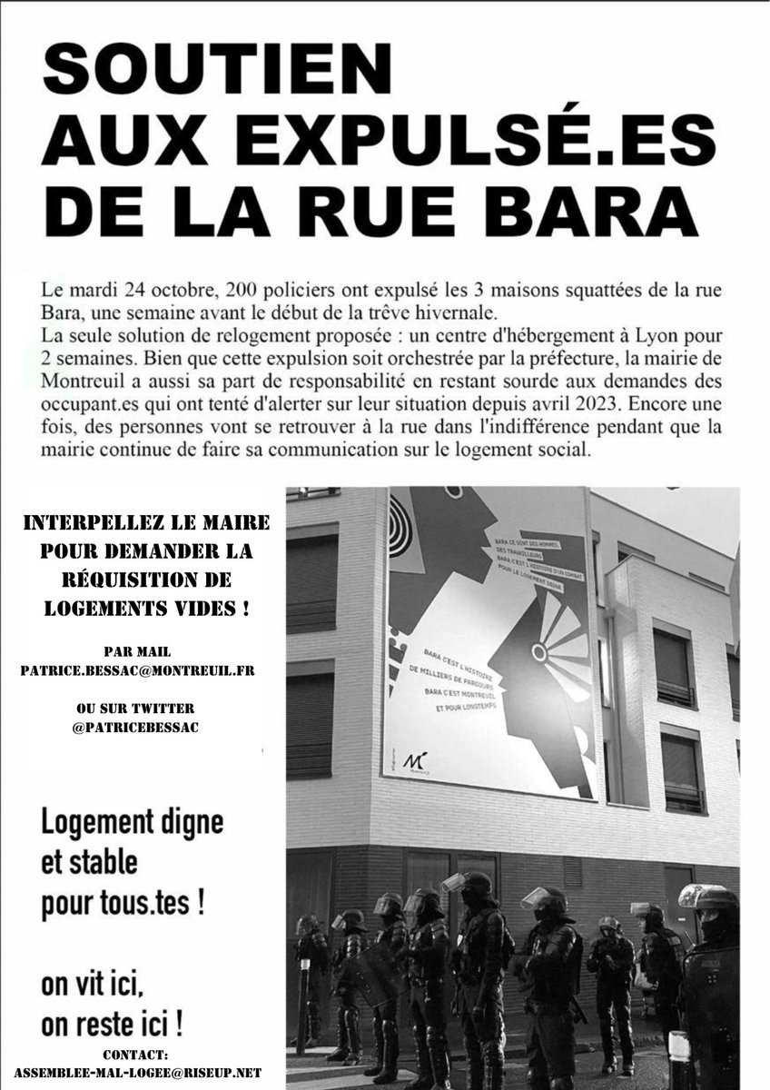 mal_logees_93's tweet photo. La lutte continue pour les https://t.co/uHmzC7Bx8v de la rue bara ! https://t.co/QTNfLEwjog