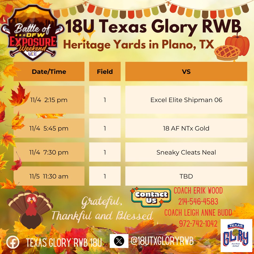 Back on the dirt this weekend in Plano!! Come see us!! <a href="/TexasGlory/">Texas Glory</a> <a href="/UCE_Sports/">UCE Sports</a> <a href="/NCAASoftball/">NCAA Softball</a> #softball #uncommitted #workhard #commited #goals