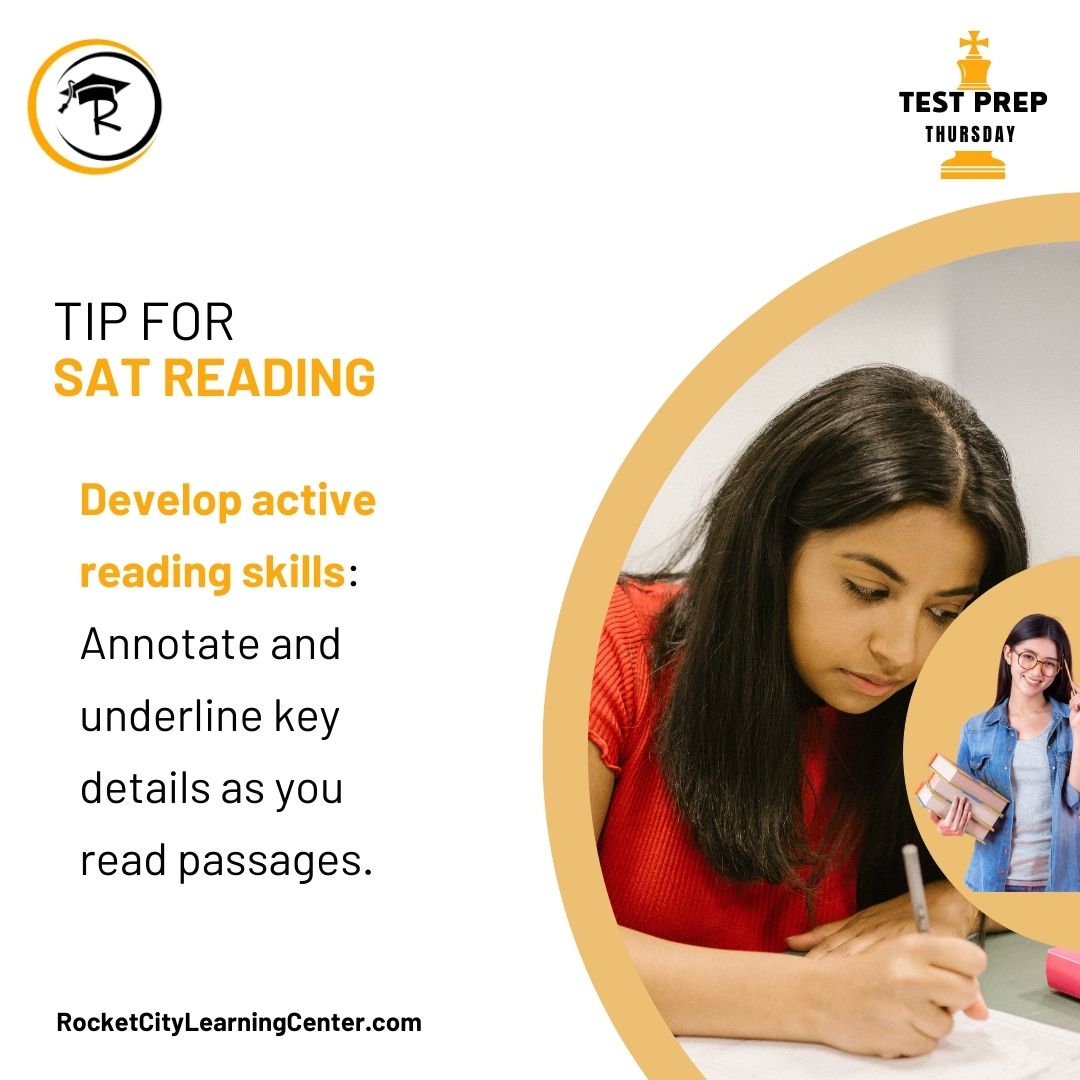 Boost your #SATReading game with these essential tip! 📖 Make the most of your #ThursdayTestPrep by honing your comprehension skills and mastering time management strategies. 🚀 #SATPrep #TestTakingTips #CollegeBound #StudySmart #ReadingComprehension #EducationMatters