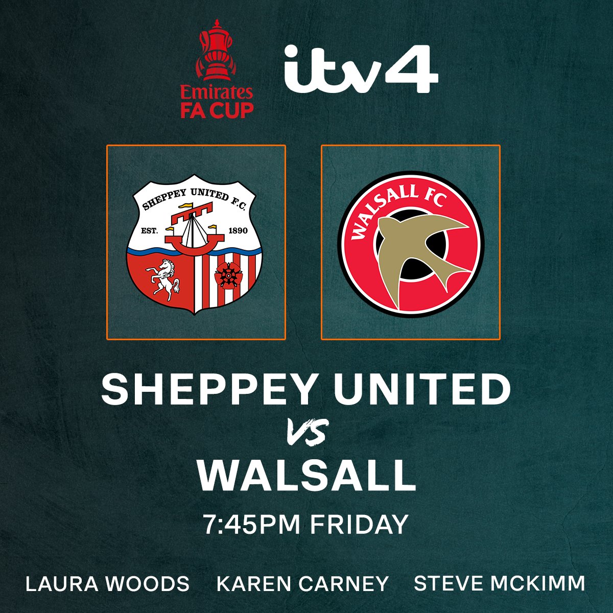 Eighth-tier Sheppey United welcome League Two Walsall TOMORROW after reaching their first ever First Round of the #EmiratesFACup 🤩

Tune into ITV4 at 7PM for our match build up 📺