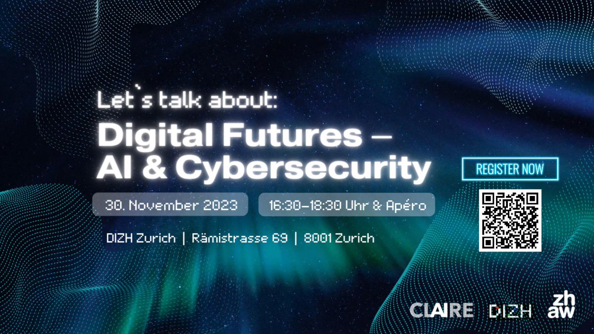 cairne_eu's tweet photo. Our digital world is evolving faster than ever! Are you ready for the future? 🚀
🌟Join us for Digital Futures: #AI &amp; #Cybersecurity
📅30 November
🕟16:30-18:30 CET
📍Zürich🇨🇭

📝Register now &amp; secure your spot➡️ https://t.co/useDtBwUSk 

#DataPrivacy #ArtificialIntelligence https://t.co/FK06IYhuHz