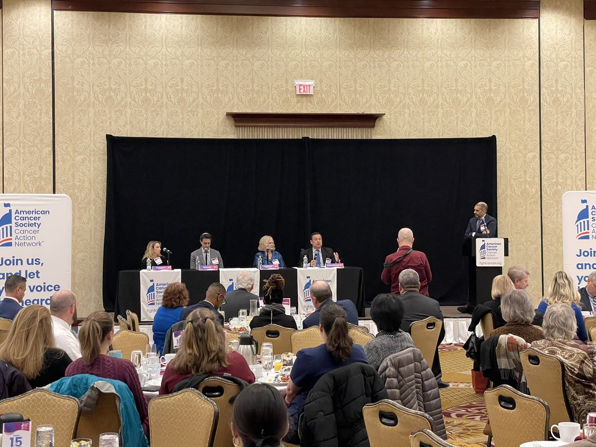ACSCANRI's tweet photo. Our panel has kicked off featuring @RISpeaker, Dr. Rishi Lulla from @HasbroChildrens, Heather Coelho from @womenandinfants, and Dr. Sandra Petralia from @GileadSciences. #RIResearchBreakfast https://t.co/Y0BBNi8wDk