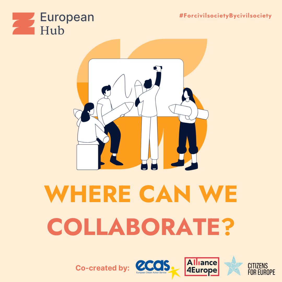 Where can we collaborate for a stronger Europe? Here’s a space built by civil society by civil society. 💪 Join the community at europeanhub.org 🚀#democracy #civilsociety #collaboration #impact