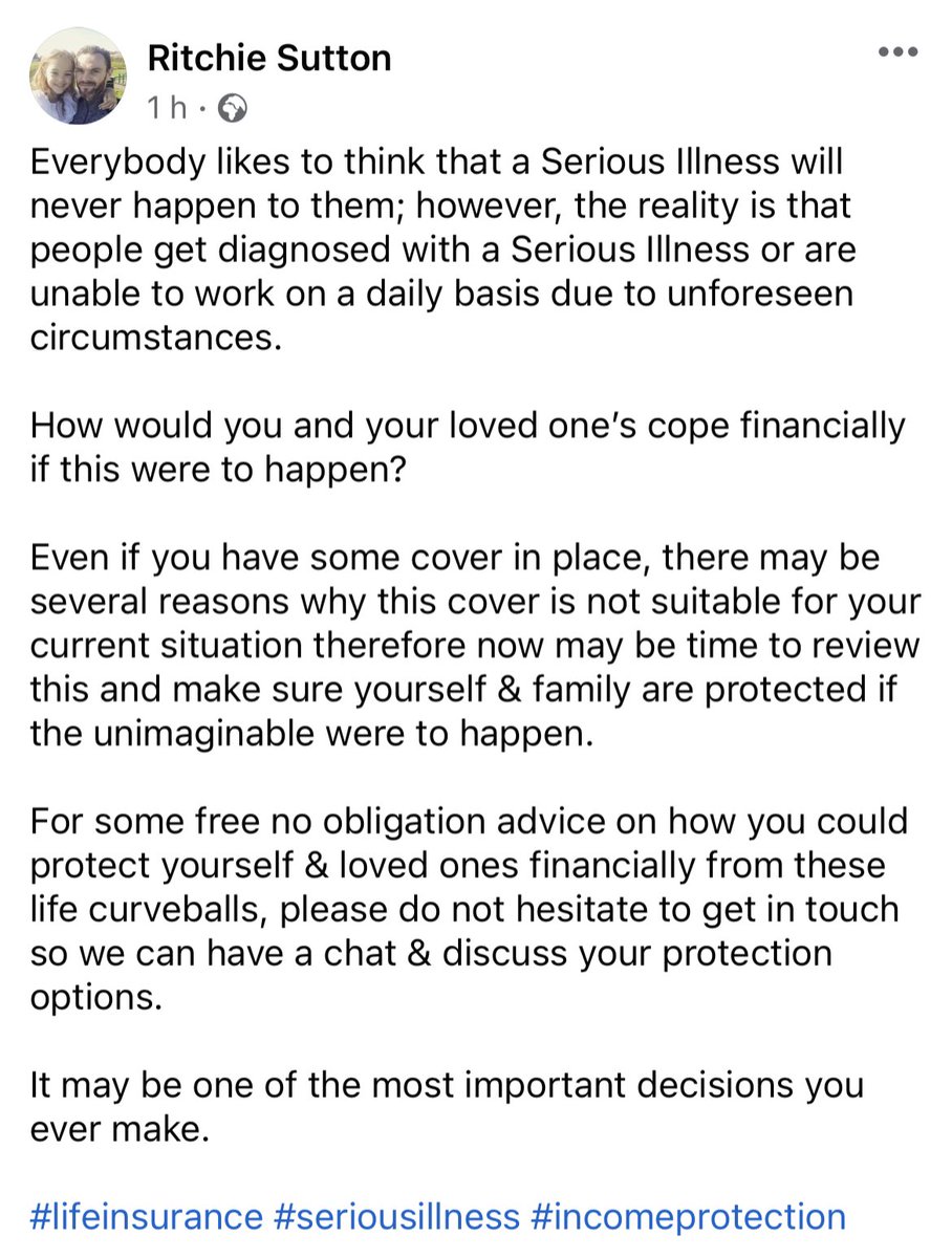 suttonra's tweet image. Here to help protect You &amp;amp; Your Family 😊 get in touch for some free advise.