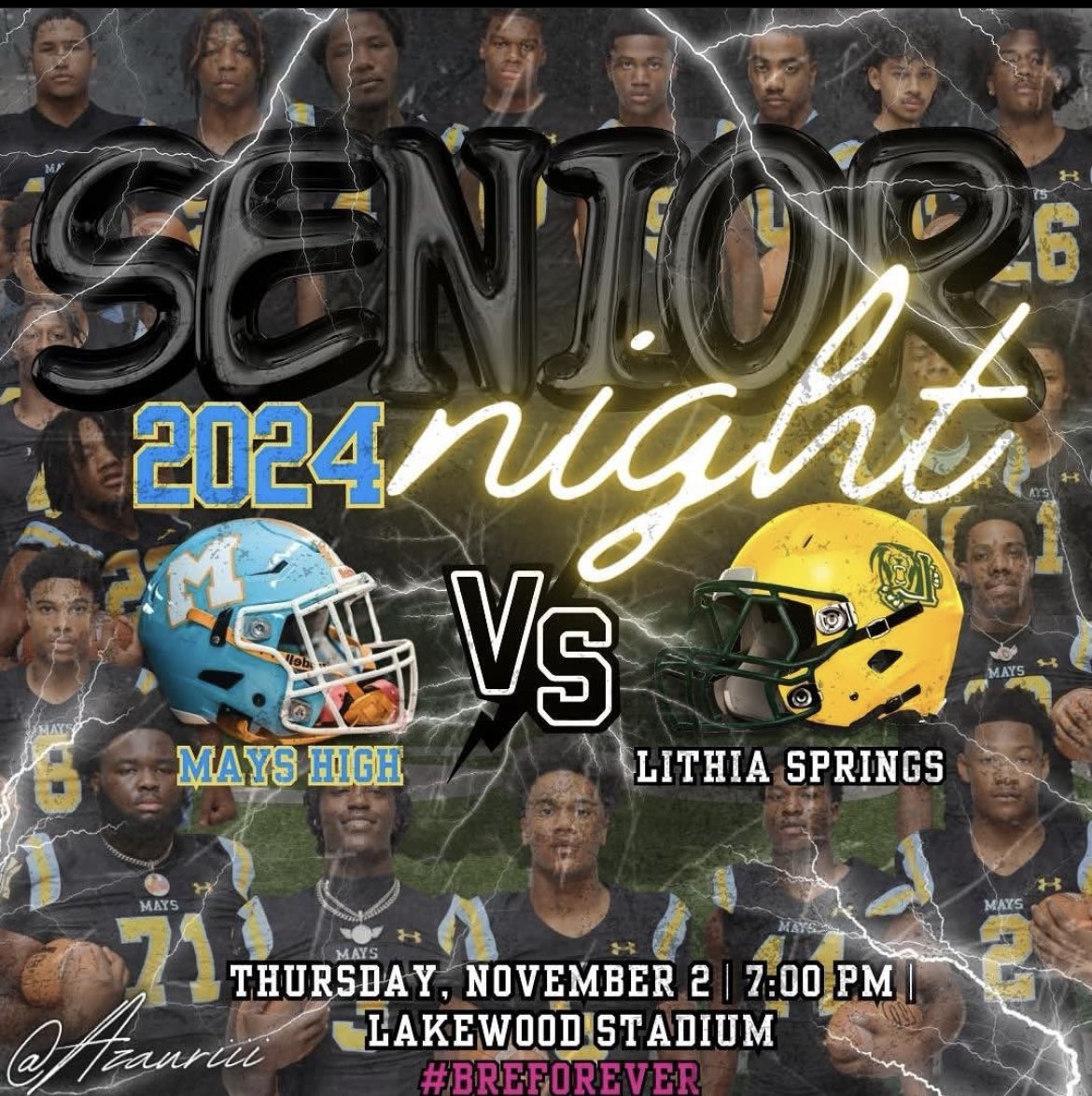 It’s SENIOR NIGHT on the hill come out and support the players,trainers, cheerleaders and etc tonight @ Lakewood stadium 7pm🩵💛 #maysride #lastride #seniornight
