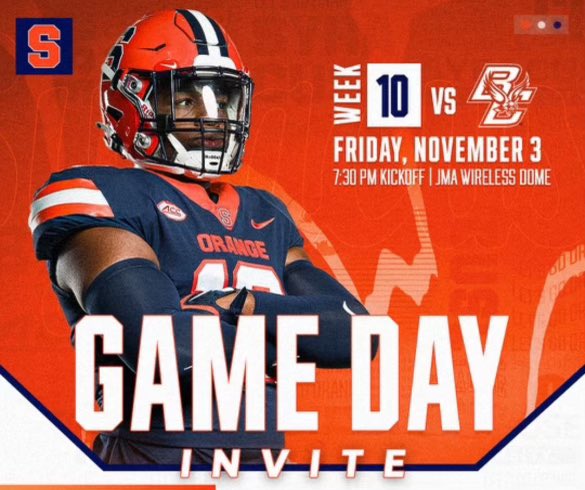 Thank you <a href="/CuseFootball/">Syracuse Football</a> for the invite