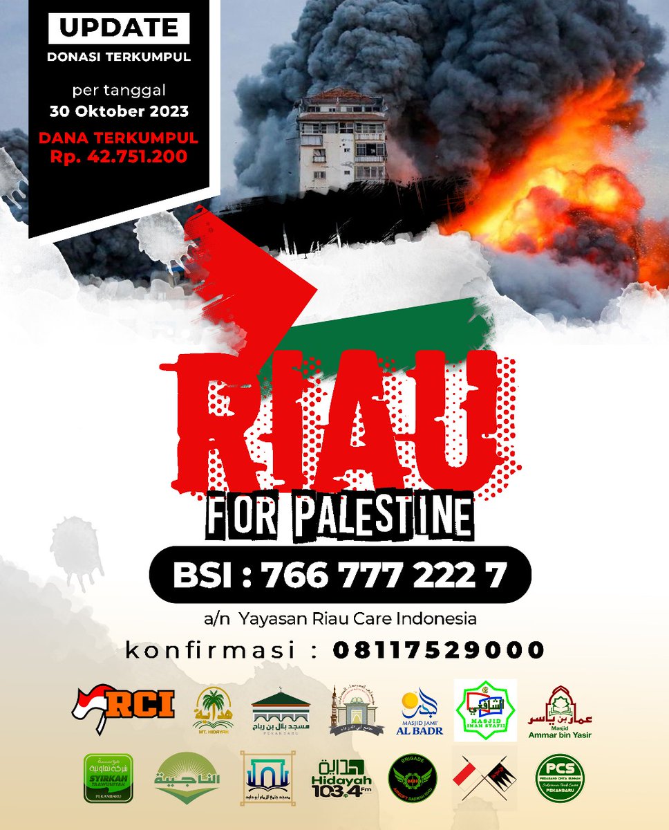Riau For Palestine

#FreePalaestine #FreePalestineFromZionist #Riau #Pekanbaru #Gaza #Peduli #zakat #sedekah #infaq #infak