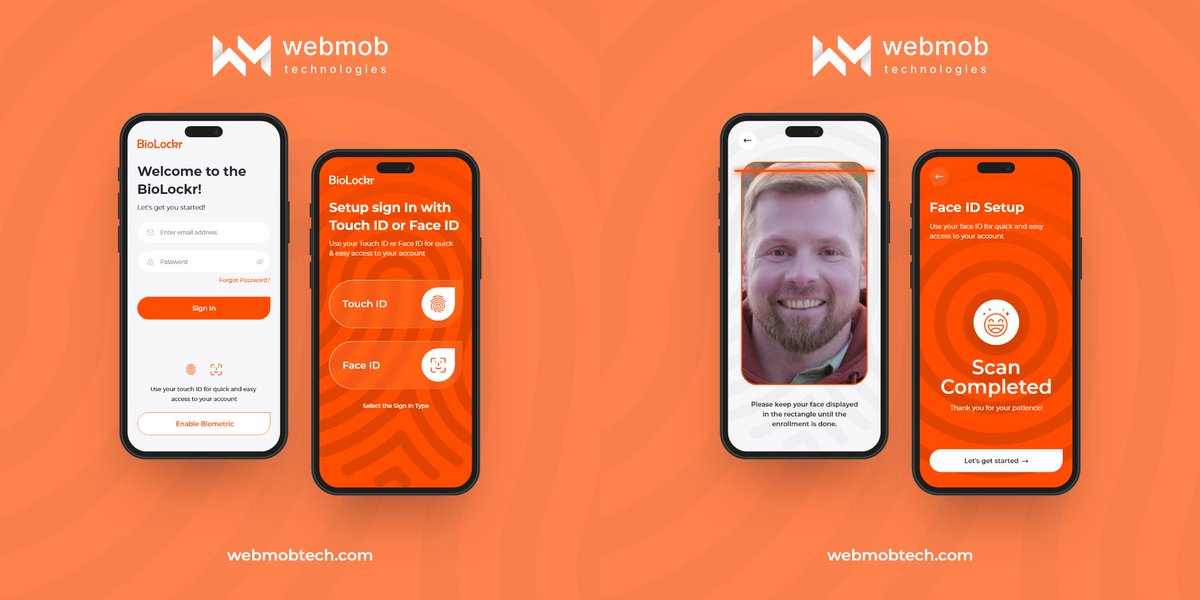 webmobtech's tweet image. One of the finest &amp;amp; most intuitive designs for a face recognition app. Our team of expert #uiuxdesigners has made a great design of a sign-in &amp;amp; login page for a face touch ID app.