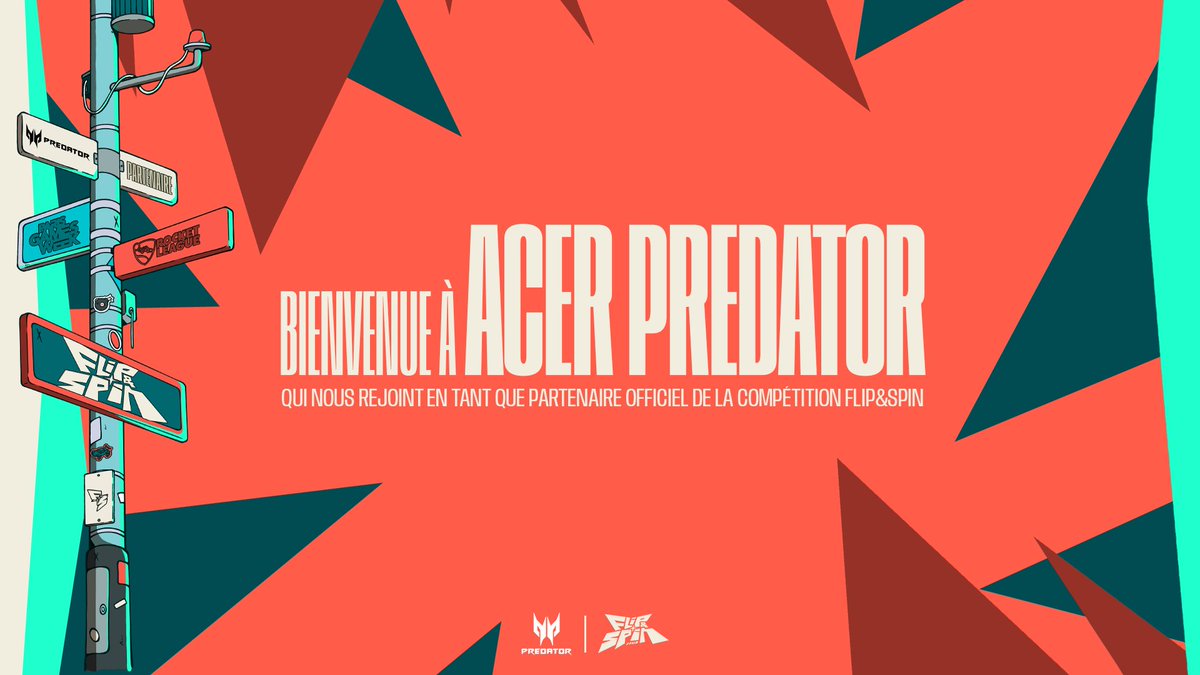 FlipandSpin_RL's tweet photo. Très heureux d'accueillir @PredatorFrance en tant que partenaire officiel de la compétition pour les finales à la @ParisGamesWeek ! 🥳

  Bienvenue 😎 https://t.co/bLvmWHToGD