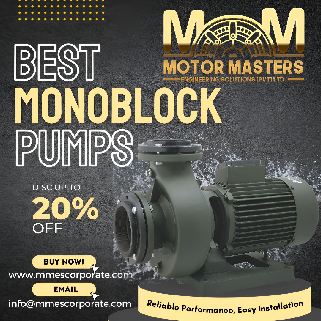 mmes_corporate's tweet photo. 🌟 "Mono Block Pumps" 🚀💧
We've got you covered for all your agricultural and industrial needs. Enjoy 20% OFF at:
🔗 https://t.co/stv4VKmOiu
✉️ info@mmescorporate.com
#MonoBlockPumps #WaterDistribution #20PercentOff #MMES https://t.co/r3IiaJjlbs