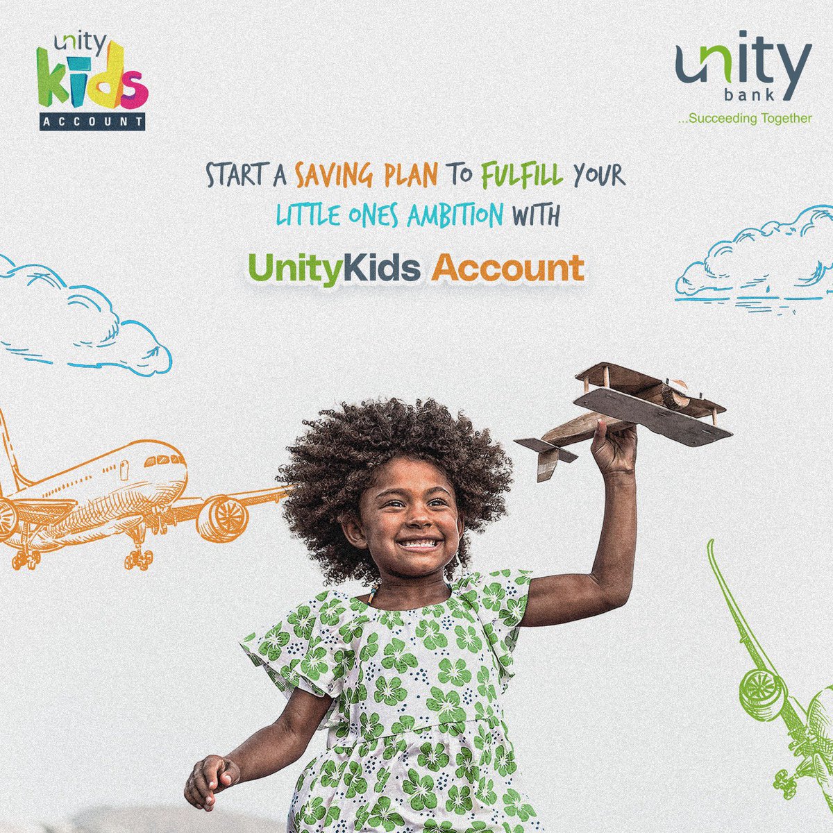 UnityBankPlc's tweet photo. Start their savings journey with the UnityKids account today and watch their ambitions soar. 🚀 

#unitykids #worldsavingsday #succeedingtogether https://t.co/ts6tiHa1eW
