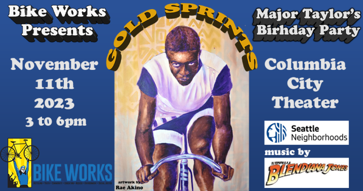 See if you can beat Major Taylor's record sprint times: @bikeworks206 roller races in Seattle, Nov. 11 @ColumbiaTheater. Plus🥤🍴🎤 & reflections from people advancing Black excellence today. RSVP bikeworks.org/event/major-ta…
More Major Taylor birthday events: majortaylorassociation.org/events.shtml