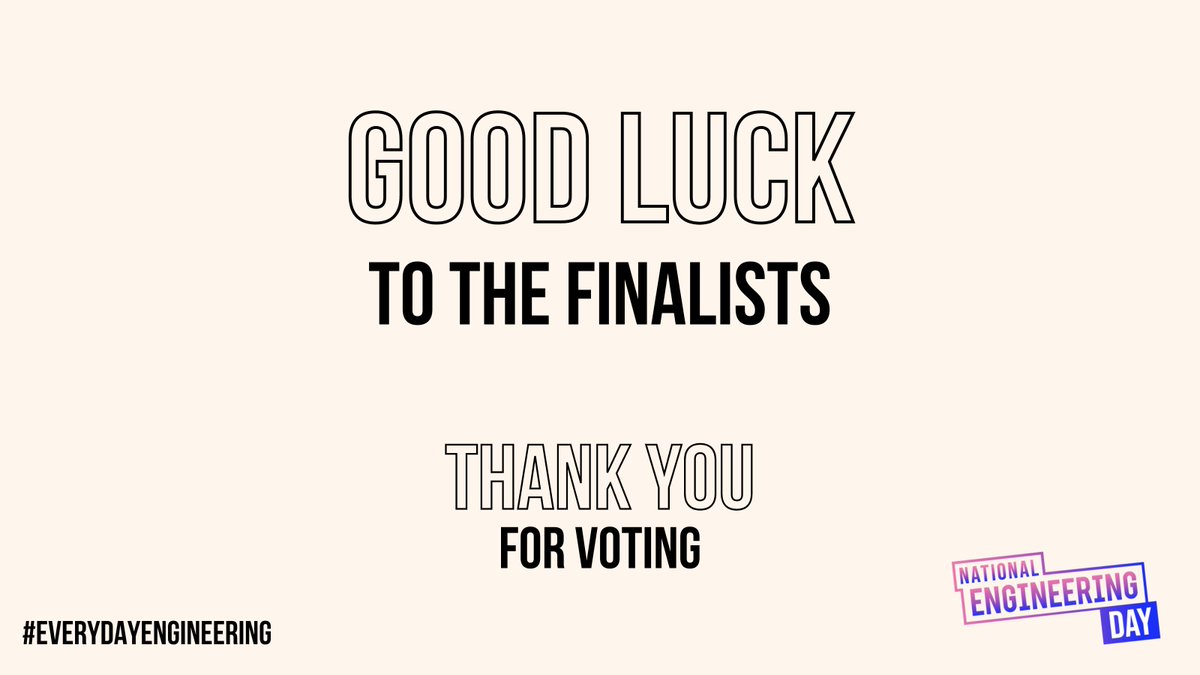 ThisIsEng's tweet photo. Good luck to our finalists of the Everyday Engineering competition. 🤞✨

We are counting up the votes, and will announce the winner on Saturday 4 November via @DeborahMeaden's social media. 🙌
​
🏆 As part of the prize package, the lucky winner will receive time with BBC Dragons' Den Investor, @DeborahMeaden to gain advice on their innovation, and have the chance to ask the business expert any questions they might have before going to market.

Huge thank you to all who voted. Stay tuned! 👀 #EverydayEngineering #NationalEngineeringDay