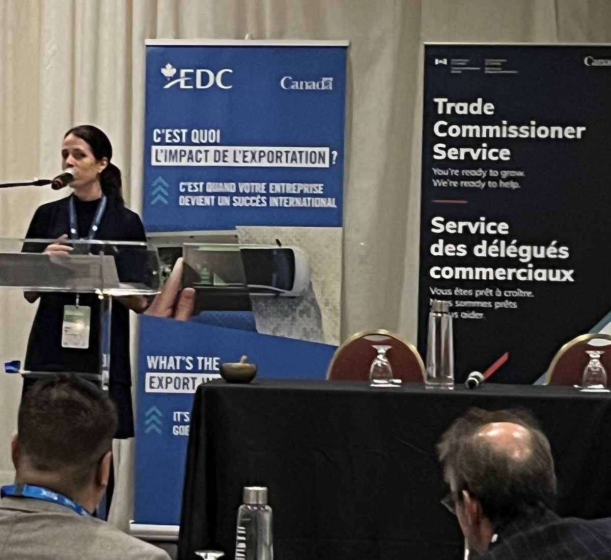 lynncote's tweet photo. #CleantechExportWeek continues today in Montréal! Introductions by @JeremyMelXVI @EcotechQuebec & @TCS_SDC https://t.co/KWN5eMgZSe
