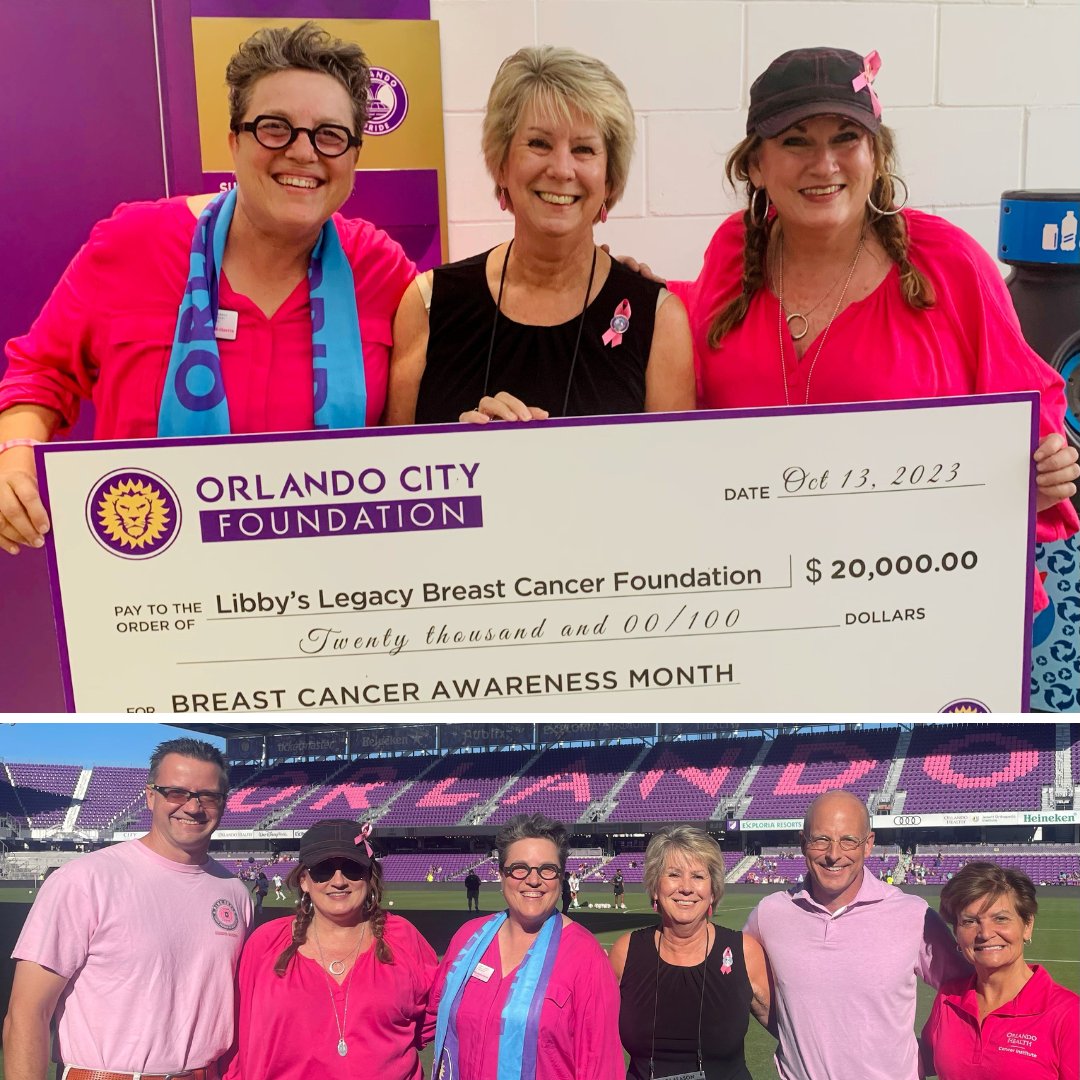 A momentous occasion! Orlando City Foundation proudly presented a check to <a href="/LibbysLegacy/">Libbys Legacy</a>, joined by dedicated doctors from Orlando Health Cancer Institute. We're united in the fight against cancer and supporting survivors. Here's to making a difference, one donation at a time!