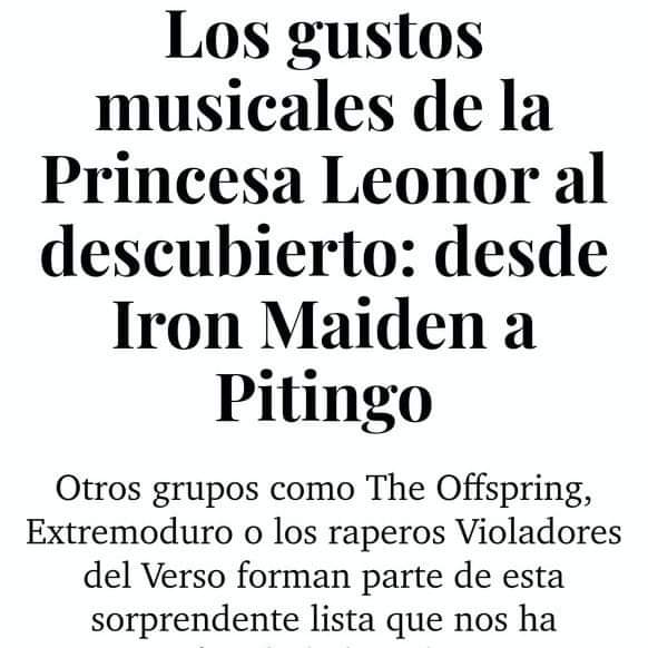 Albertoezq's tweet photo. Leonor escuchando Violadores del Verso cuando cantan: "Vengo del mejor grupo que parió una puta llamada España, puta España ¿Okey? Me cago en el rey" https://t.co/SHND6vBODU