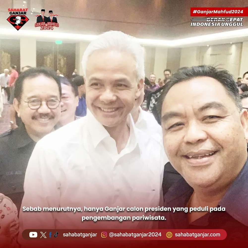 ahmad_bellamy's tweet photo. Ganjar Pranowo mendapat dukungan besar dari para pelaku industri wisata Bali  saat kunjungan dirinya ke Denpasar, Bali, pada Rabu (1/11).

#SahabatGanjar  #GanjarMahfud2024 https://t.co/6B7saj9Pfh