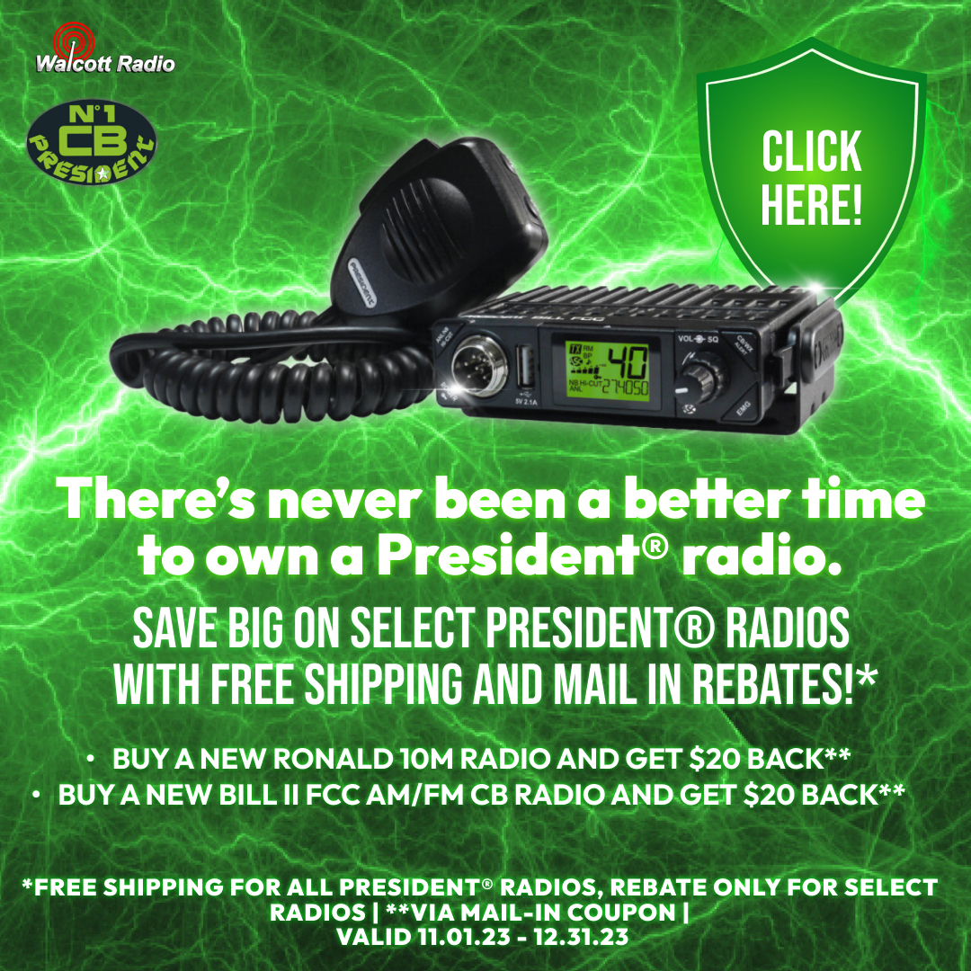 walcottradio's tweet photo. There's never been a better time to own a President® radio.

By purchasing select President® radios on our website, you can get $20 back via mail-in coupon. It's like getting rewarded for shopping!

Get a new radio for yourself and $20 in your pocket. 💸💰 https://t.co/RV3kyeXQhR