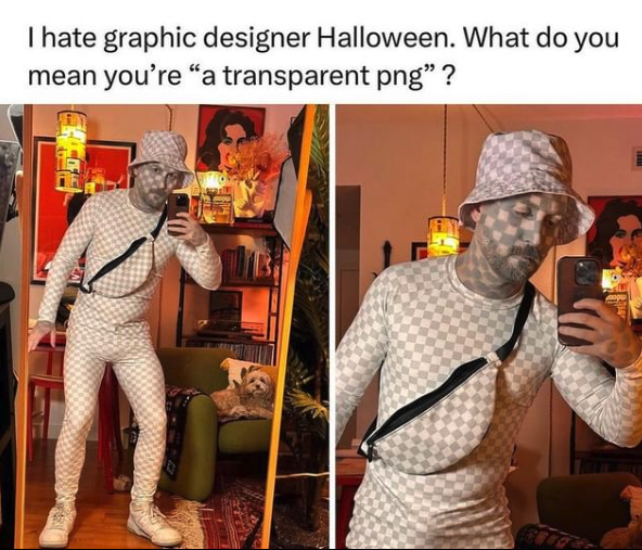 designershumor's tweet photo. halloween costume of the year winner https://t.co/SxVKMoPuav