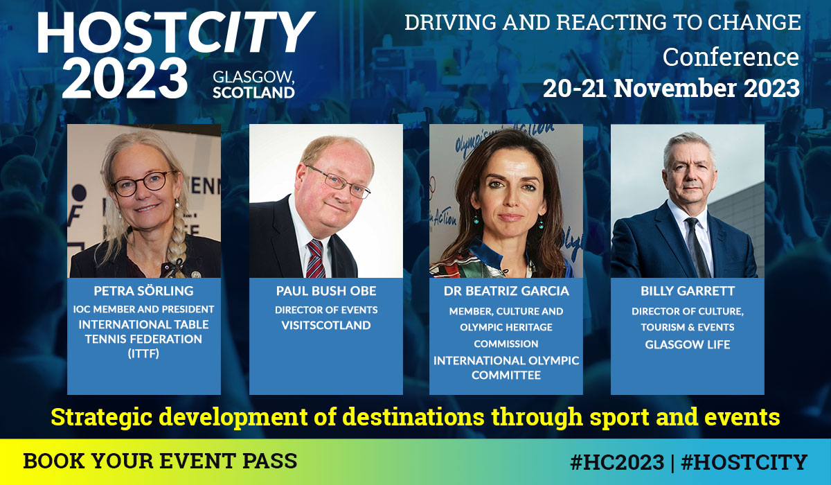 What can events do to promote the strategic priorities of host regions &amp; cities? Join us at #HC2023 to take in  interesting perspectives from both event owners and hosts, including Glasgow, recent host of the 2023 UCI Cycling World Championships. tinyurl.com/ye7jsk7c
#hostcity