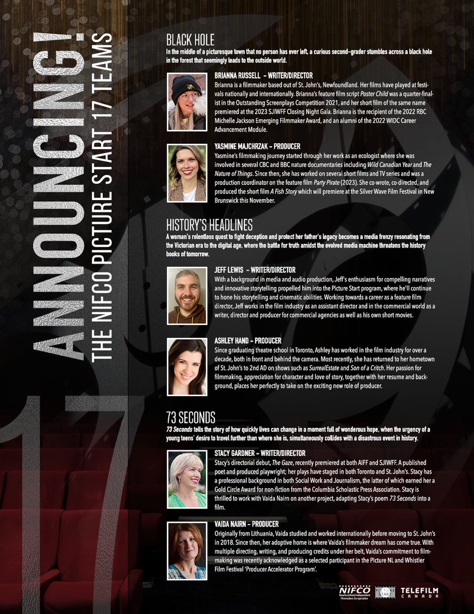 We are thrilled to announce the teams selected for Picture Start 17 and to share a little about their films! Congratulations to all!