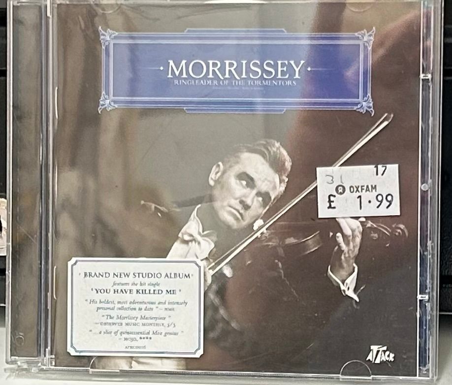 OlneyOxfamshop's tweet photo. #NowPlaying at #OxfamOlney from 2006 “Ringleader Of The Tormentors by Morrissey

#music #OxfamGB #FoundinOxfam #WithOxfam #Charity #CharityShop #Charityshopaholic #Charit https://t.co/vf4fj8XlxV