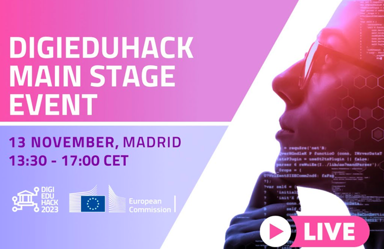 educaINTEF's tweet photo. 🌍🎓 ¡Únete al evento principal de #DigiEduHack 2023!

📅Hoy 13 de noviembre.

⏰De 13:30h a 17:00h.

🚩Formato híbrido: ubicación presencial en Madrid y seguimiento online a través de YouTube.

🔗 https://t.co/U128UCqsuH https://t.co/lJHMEKBsbe