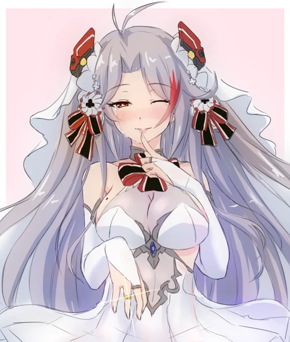 #お前らアズレンの最初の推し誰だよ オイゲンさんに一目惚れでアズレンを始めて、1週間で指輪を渡しました…(* ˘ω˘ )!