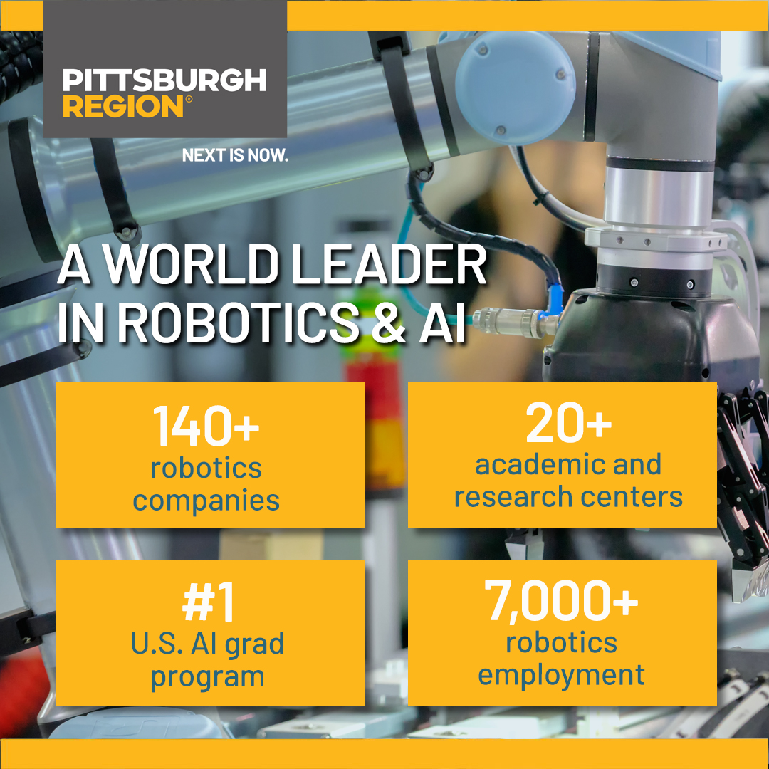pghregion's tweet photo. Some call it Roboburgh. Some call it Robotics Row. We call it Pittsburgh. 😎 Learn more about our growing ecosystem that’s leading the way🦾⬇️
https://t.co/wy93zH0Zsn https://t.co/a0PI75smjB