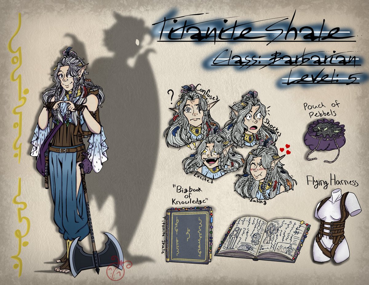 CreativeLil_bug's tweet photo. Finished up my character’s dnd sheet for a homebrew campaign I’m apart of. Also found a cool script called Willow script by thealchemybook from TikTok that I thought would cool as her weighting style.
#DnD #dungeonsanddragons #DnDcharacter #digitalart https://t.co/CVuyzQtAyt