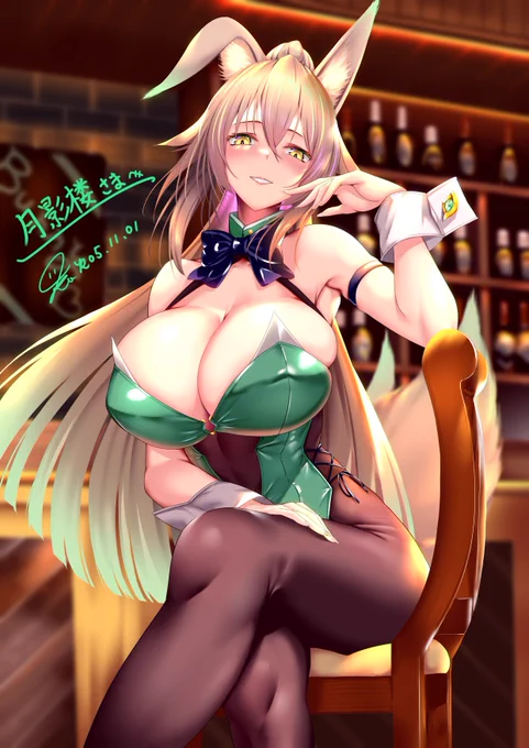 初skeb依頼でござんした～(੭ ᐕ)よその子描かせていただきました。翠燐さんです( ˙꒳ ˙)きつねっこバニー…! 