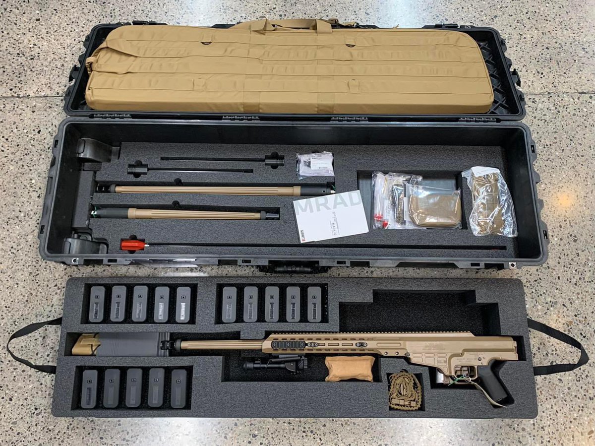 Barracks616's tweet photo. Check out this Barrett MRAD! It comes with 3 barrels (all 3 chambered in different cartridges). This beautiful rifle comes in a multi-layered pelican case for easy transportation. This one belongs to one of our regulars, but we can always obtain one for you! 
#barracks616 #GRMI https://t.co/APv51ozS3Z