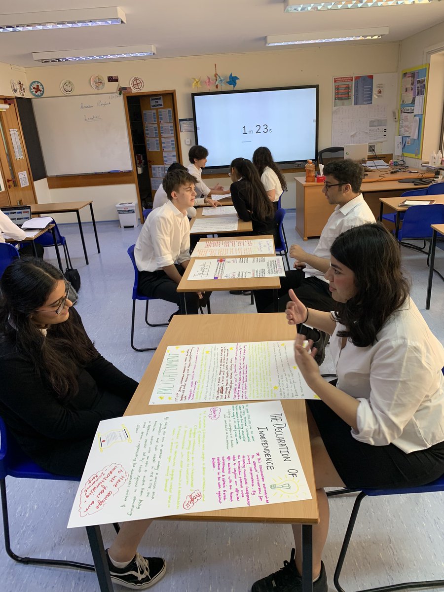 Historical ‘speed-dating’. Each student trying to convince others that their cause of the American Revolution is the most important. 
#StChrisHistory #History