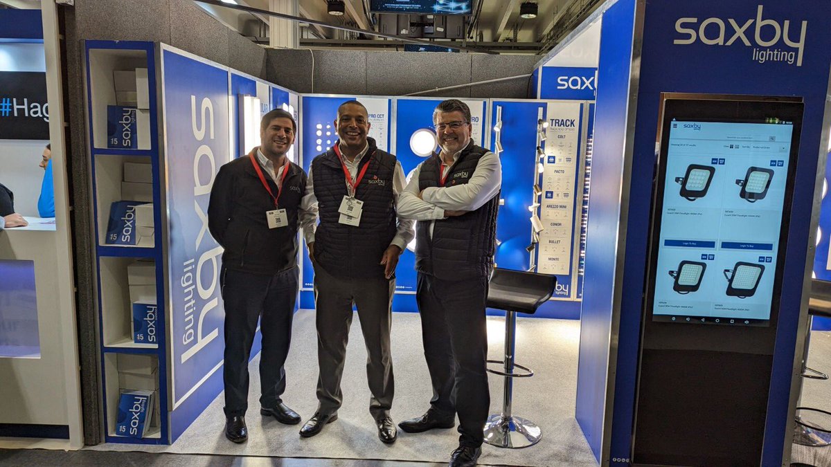 Come and meet the Saxby team, today and tomorrow at ELEX Show!

#elex #elexshow #elexshow2023 #electricalcontractor #electrician #sandownpark #meettheteam #saxby #saxbylighting
