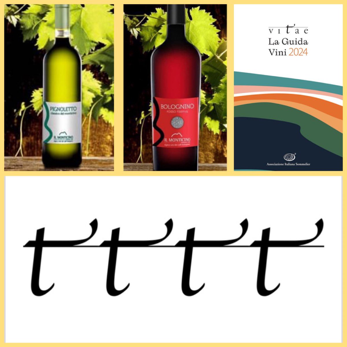 Con immenso piacere  vi comunichiamo che i nostri  vini
 
COLLI BOLOGNESI DOCG 
PIGNOLETTO CLASSICO DEL MONTICINO 2021
COLLI BOLOGNESI DOC
BOLOGNINO ROSSO RISERVA 2019
 
hanno ottenuto il massimo riconoscimento delle QUATTRO VITI nella X edizione di Vitae La Guida Vini 2024, AIS