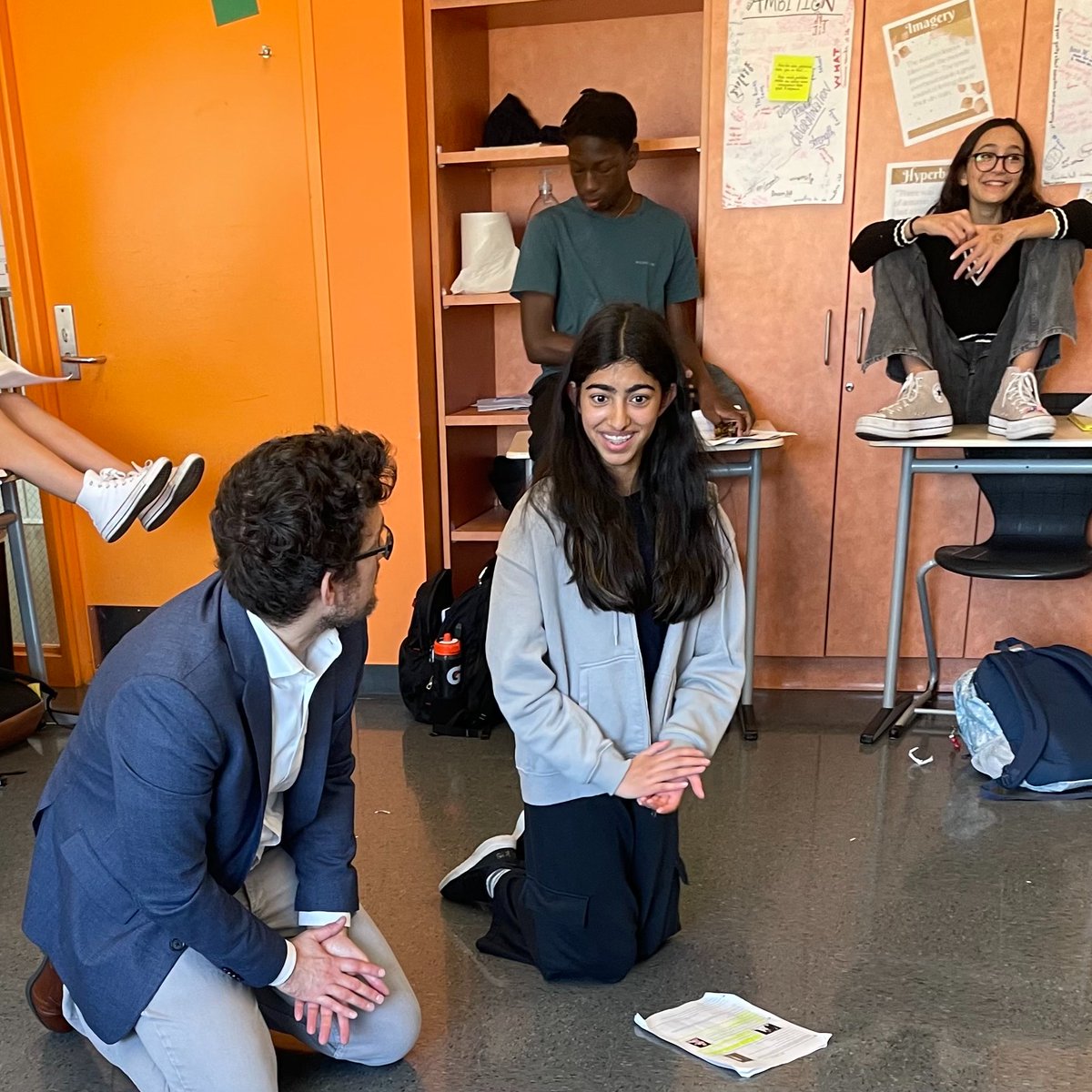 Eighth-grade students are studying Shakespeare's "Macbeth" with the help of Charles Askenaizer, the Artistic Director of <a href="/InvictusTheatre/">Invictus Theatre Company</a>. Participating in acting workshops, students are building trust, community and delving into the emotions of stage acting. #LycéeJourney