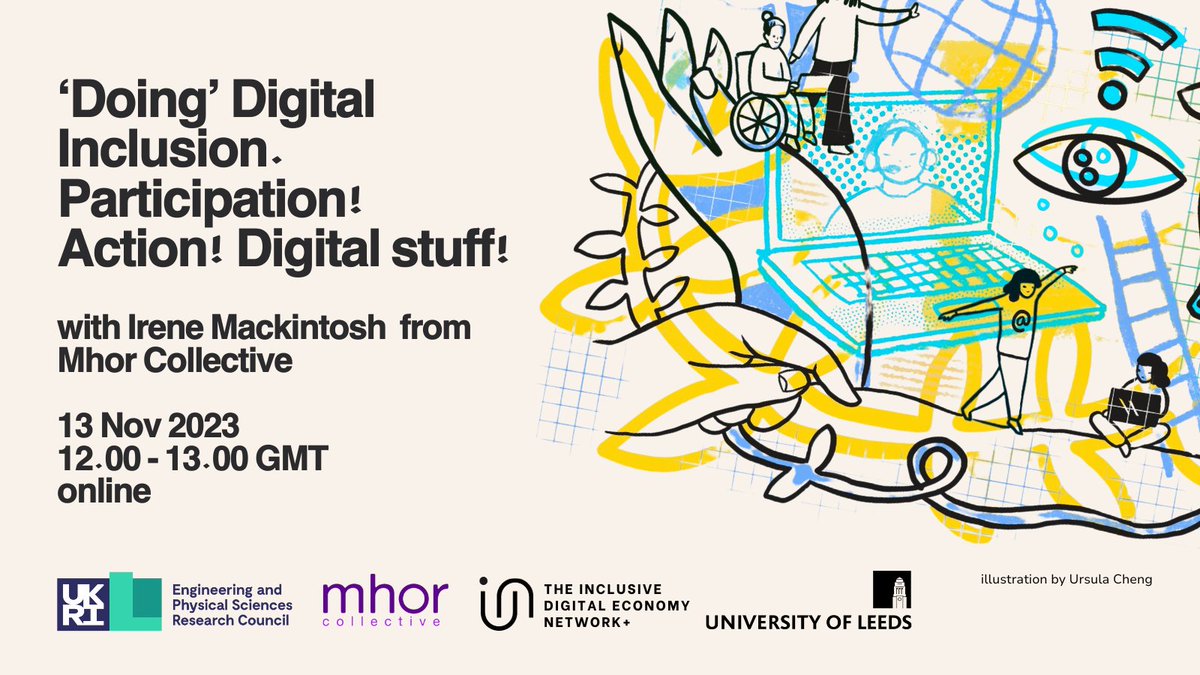 IncludeNPlus's tweet photo. In our upcoming #DigitalEquity practice workshop, @irenewarnermack  from @MhorCollective  will explore how digital inclusion work is at its most meaningful when it’s part of real holistic support.

🔗https://t.co/Zfmlf91jqR https://t.co/S3SaOvotZh