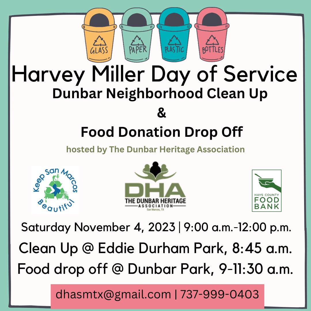 Join us this Saturday for the 3rd Annual Harvey Miller Day of Service!

Meet us at Eddie Durham Park at 8:45AM for a community clean up. After we will head over to Dunbar Park to accept donations. Make sure to bring non-perishable items to help fill the food bank van!
