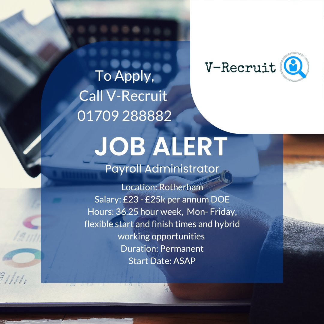 #jobalert #vacancy #payrolljobs #adminjobs #administrationjobs #officejobs #payrollvacancies #payrolladmin #payrolladministrator #rotherhamjobs #barnsleyjobs #sheffieldjobs #southyorkshirejobs #administratorjobs