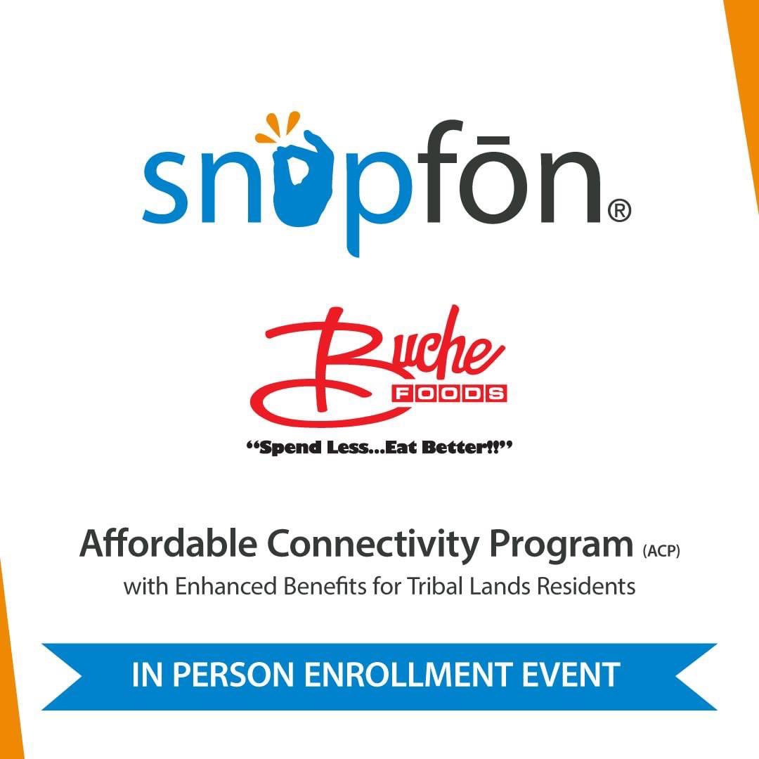 SnapfonWireless's tweet photo. DON'T MISS OUT! Snapfon will be at Buche Foods Mission, SD for our in-person Affordable Connectivity Program (ACP) Enrollment Event Friday, November 3rd 10am - 5pm. 

Learn More about ACP with enhanced tribal benefits: https://t.co/ibiJOurB6b

Questions? Call: 800-937-1532 https://t.co/egE5XKnL9G