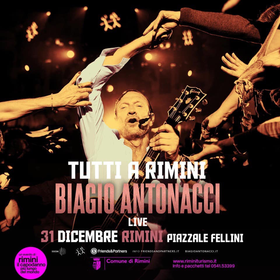 visitriminidmc's tweet image. Svelato il grande nome dell’ospite di Capodanno a Rimini: #BiagioAntonacci! 

Torna il grande concerto in piazzale Fellini del 31 dicembre con un protagonista unico e un ricco cartellone di eventi per il #CapodannoPiùLungoDelMondo.

#VisitRimini #Rimini