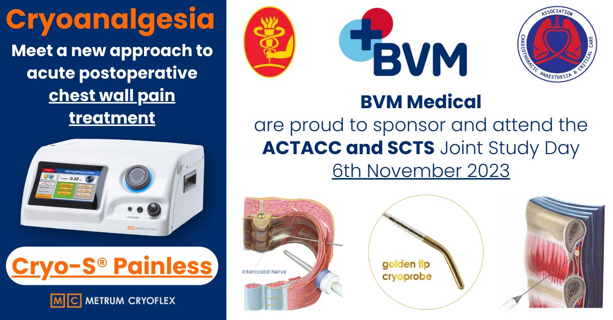 BVM Medical are proud sponsors of the ACTACC and @SCTSUK Joint Study Day at The Royal Society of Medicine on 6th November. @ACTACCUK @ACTACCMeetings