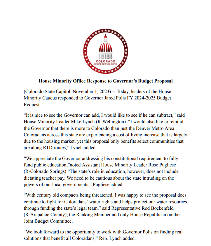 Colorado House Republicans tweet media