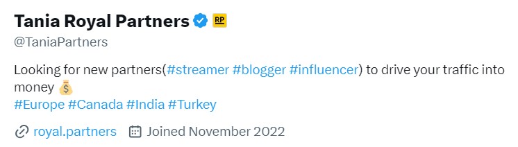 Tania Royal Partners tweet media