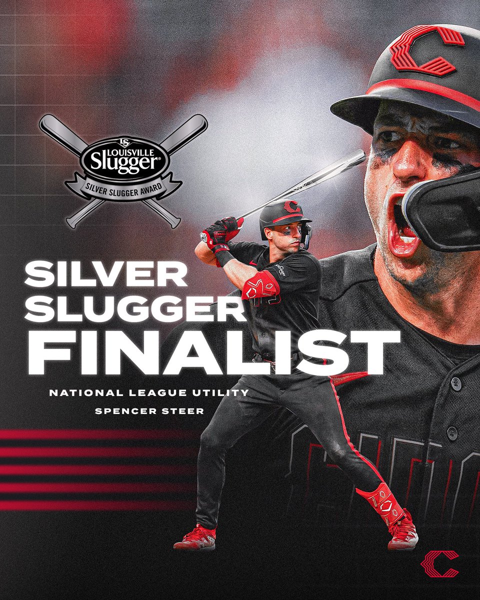 Spence slugs. 

Congrats to Spencer Steer on being named an NL Silver Slugger Finalist‼️
