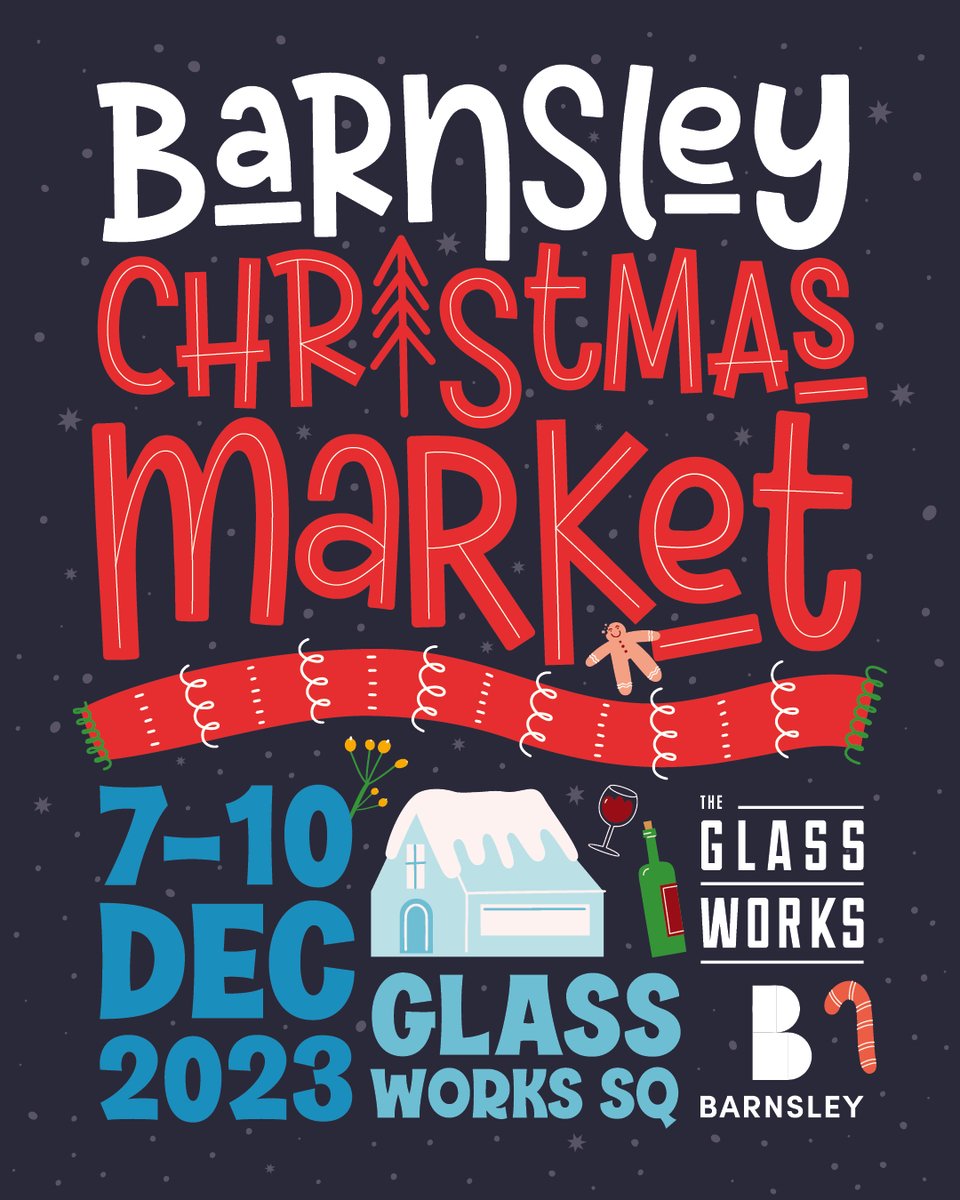 Get ready for the festive season as the Barnsley Christmas Market comes to The Glass Works from 7th to 10th December.

Find out more here: bit.ly/47g9xcc

#BarnsleyChristmasMarket #ShopLocal #MakeItYours #CreatedByTheGlassWorks #TheGlassWorks #Barnsley